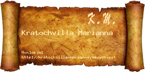 Kratochvilla Marianna névjegykártya
