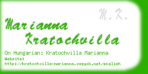 marianna kratochvilla business card